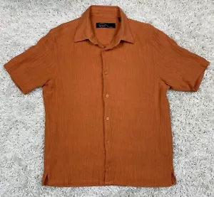 Jhane Barnes Men’s Button Up Shirt Medium Silk Blend Frequency Orange - Picture 1 of 11
