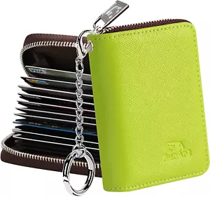 Credit Card Wallet, Zipper Card Cases Holder for Women, RFID Blocking, Keychain - Picture 1 of 12