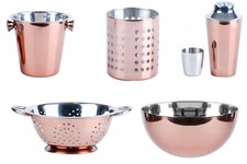ROSE GOLD COOKING CHAMPAGNE ICE BUCKET BOWLS COLANDER COCKTAIL SHAKER DRAINER