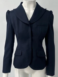 Philosophy Di Alberta Ferretti navy blue long sleeve fitted blazer sz 6 - Picture 1 of 5