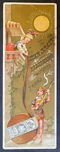 Troubadour Serenades Woman in Tower She Unrolls Star Braid~Advertising Bookmark - Picture 1 of 2