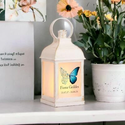 Personalised In Loving Memory Butterfly Lantern Light Gift LP-36 - Image 1 of 2