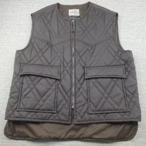 VTG H Bar C Cal Ranchwear Quilted Puffer Vest Mens 48R L Full Zip Western Cowboy - Picture 1 of 11