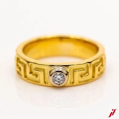 Bague Solitaire 750/18K Or Jaune 1 Diamant 0,07ct TW/VS Taille 49 - 1.800€ - Photo 1/3