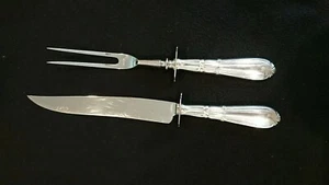 2 PIECE Wallace Sterling Handle 1 Serving Fork and 1 knife Server 13.5" & 11.5" - Picture 1 of 5