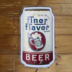 Finer Flaver Beer Can Neon Sign Light Party Pub Store Wall Decor 12"x7" H1 - Picture 1 of 5