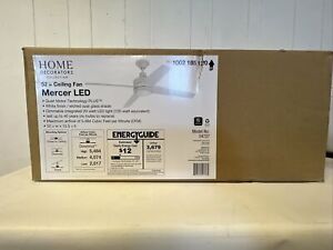 Home Decorators Mercer 52 in. Integrated LED White Ceiling Fan Light Kit 54727