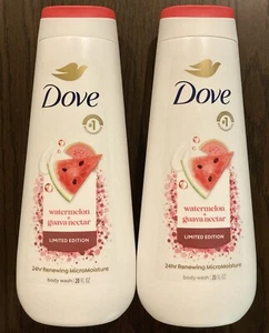 ๐ Dove Body Wash LIMITED EDITION Watermelon & Guava Nectar 20 fl oz (2 Pack) - Picture 1 of 2