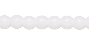 1 Strand(100) Czech Pressed Glass Opaque White 4mm Round Beads with 0.8-1mm Hole - Picture 1 of 2