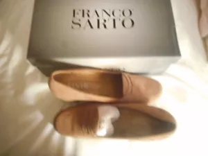 Womens Franco Sarto L-Niven Caramel Suede Penny Loafer Wedges Size 7 1/2 M - Picture 1 of 4