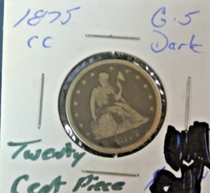 1875-CC Twenty Cent Silver Coin Scarce Low Mintage Issue 2 - Picture 1 of 5