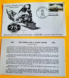 Alaska Driving Golden Spike 1975 1er día edición cubierta ferrocarril CARCROSS Yukon - Imagen 1 de 4