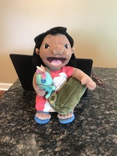 V1 Disney Store Lilo & Stitch 12" Plush Stuffed Doll w/ Scrump Bag Camera Brush