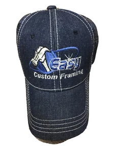 Construction Hammer 🔨 Baseballmütze Kappe einfache individuelle Rahmen blau Denim Trucker - Bild 1 von 7