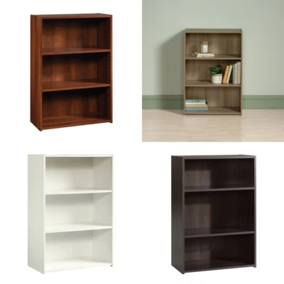 SAUDER WOODWORKING CO 3 Shelf Wooden Bookshelf Bookcase Storage Display Shelves Cabinet Home Furniture