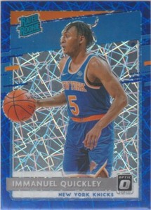 Immanuel Quickley 2020-21 Donruss Optic Blue Velocity RC Knicks S6