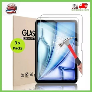 3 x Packs Tempered Glass Screen Protector For iPad / Pro Air 6 11"/13" iPad 2024 - Picture 1 of 5