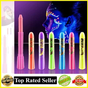6 Luminous Color Face Paint Crayons Glow in The Dark Body Painting Kit Non Toxic - Picture 1 of 8