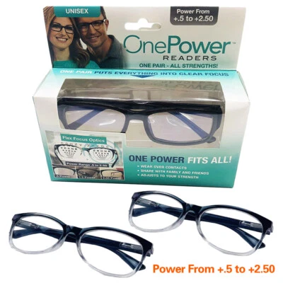 One Power Reading Glasses Readers Auto Focus Presbyopi Adjustable 0.5-2.5 Unisex - image 1 of 4