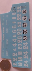 decals decalcomanie déco des vieux numéros en blanc 1/43 promo - Imagen 1 de 1