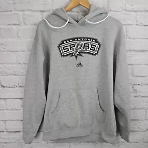 Adidas San Antonio Spurs Hoodie Gray Pullover Sweatshirt Men's XL - Picture 1 of 11