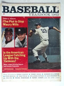 1963 Baseball Yearbook Magazine Drysdale Mantle Mays - - Picture 1 of 1