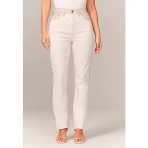 Jean de tiro ultra alto recto Abercrombie & Fitch The 90s Curve Love 25/0L - Imagen 1 de 15