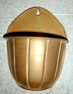 Wandtasche Pflanzgefäß massiv Messing Vintage #### - Bild 1 von 2