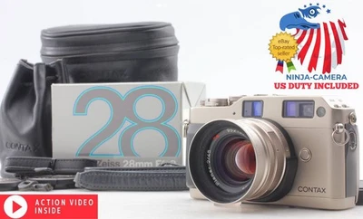 ⏯ [Top MINT w/Hood Case] Contax G1 35mm Film Camera Body Biogon 28mm Lens... - Immagine 1 di 4