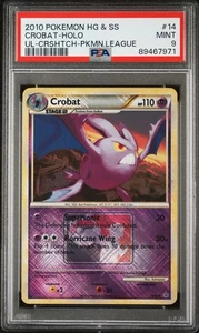 2010 Pokémon HG & SS Crobat Holo #14 – UL-Crshtch Pokémon League – PSA 9 MINT - Picture 1 of 2