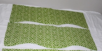 2 Waverly Valance Short Curtain Lovely Lattice Discontinued Pattern Green Cream - Image 1 of 4