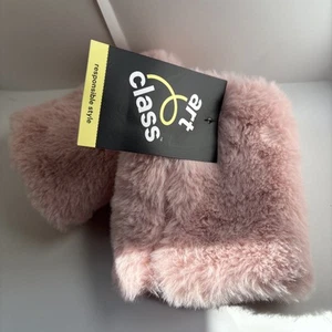 NEW With Tag Girls' Faux Fur Fingerless Gloves - art class™ light  pink OSFM - Picture 1 of 3
