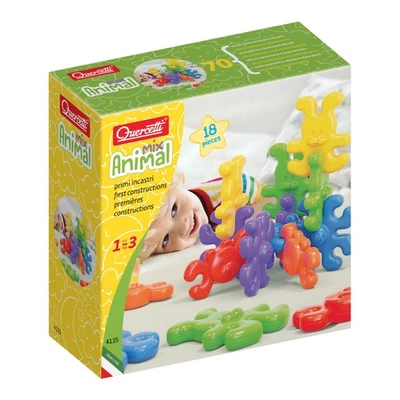 Quercetti Animal Mix Links Construction Interlocking Shapes Childrens Toy 18pcs - Image 1 of 4