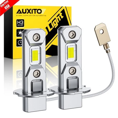 2X AUXITO H3 Fog Light Bulbs 6500K Xenon White LED Conversion kit 100W GF - Image 1 of 4