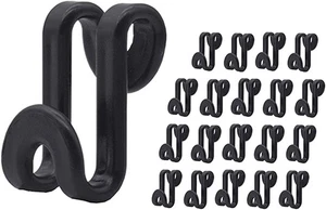 60 Pcs Clothes Hanger Connector Hooks, for Velvet Huggable Small, Black - Picture 1 of 6
