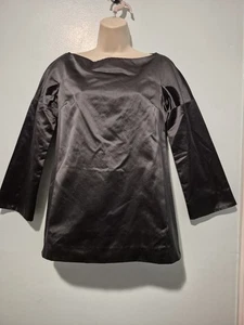 Marc Jacobs 100% Silk Black Tunic Top Pockets Women's Sz 2 Classic Party Evening - Picture 1 of 8