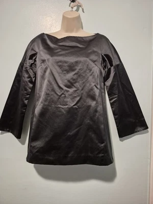 Túnica negra 100 % seda Marc Jacobs bolsillos superiores para mujer talla 2 clásica fiesta noche Foto 1 de 4