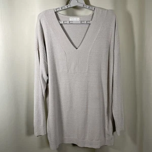 Suéter túnica suéter gris plateado Barefoot Dreams L CozyChic Ultra Lite - Imagen 1 de 7