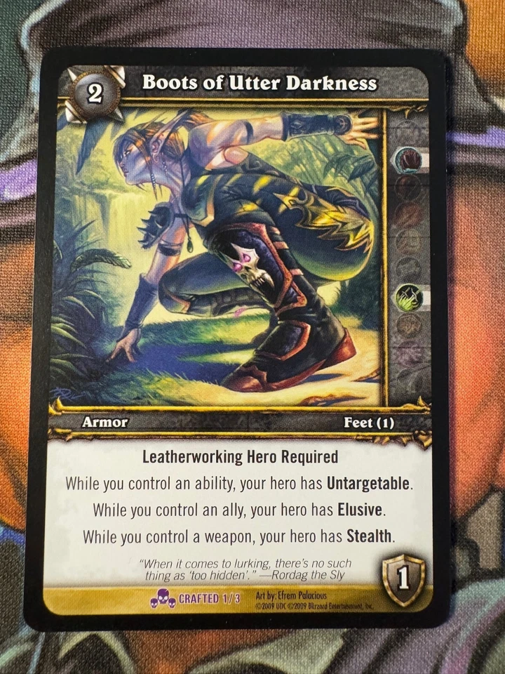 World of Warcraft TCG Scourgewar Crafted 1/3 Boots of Utter Darkness - Image 1 of 1