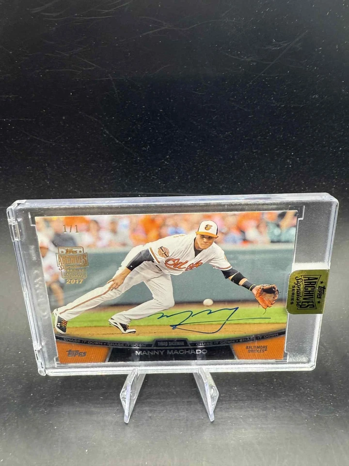 2025 Topps Archives Manny Machado #1/1 RC Rookie cubierta automática 2013 Topps Padres Foto 1 de 2