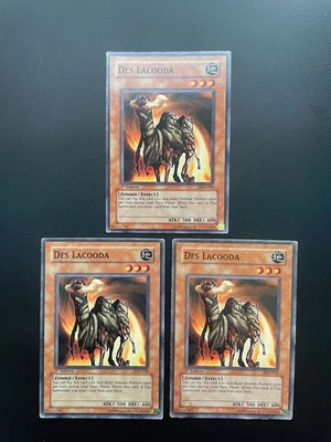 Yugioh Des Lacooda PGD-030 1st Edition Common Damaged X3 - Image 1 of 2