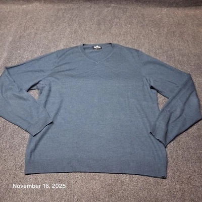 APT 9 Green Lightweight Wool Blend Sweater Mens Size XL V Neck - Image 1 of 4