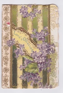Victorian Greeting Card Die-Cut  Valentine Booklet Poem 'Love's offering' - Picture 1 of 5