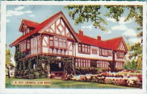C.W Post Memorial Clubhaus Michigan Postkarte unbesendet - Bild 1 von 2