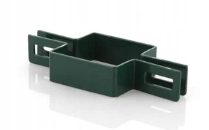 Mittelschelle rechteckig 60x40mm Anthrazit Zaunschelle für Zaunpfosten - Bild 1 von 7