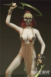 1:6 Metal Chain Skull Mask Costume Set Fits 12" Action Figure Rubber Body - Picture 1 of 10