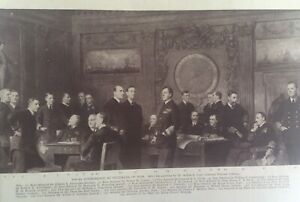 Antique Print C1930's Naval Conference At Outbreak Of War Military History Art