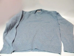 Mens Vintage Redwood & Ross Wool Blue V-neck Sweater, Size Large (42) - Picture 1 of 3