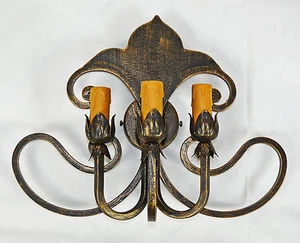 Applique rustico lampada antico ferro battuto forgiato led artigianale art.662 - Picture 1 of 3
