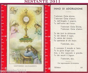 352 SANTINO HOLY CARD SANTISSIMO SACRAMENTO ED G MI ED. G MI. 217 MEDIA CONSERV. - Imagen 1 de 1